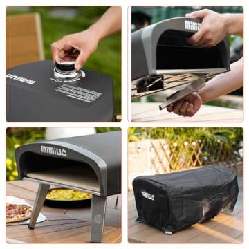 Mimiuo Gas Pizza Oven Outdoor - Portable Propane Pizza Ovens for Outside - Professional Pizza Stove with 13 inch Pizza Stone, Ideal for Any Outdoor Kitchen