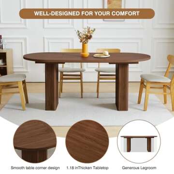 Stylish 70.8 Inch Kitchen Dining Table for Family Gatherings