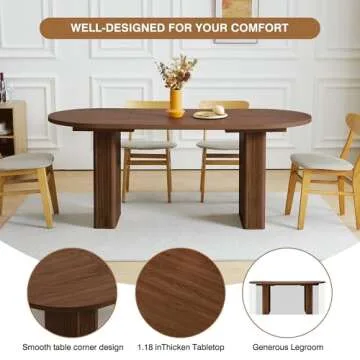 Stylish 70.8 Inch Kitchen Dining Table for Family Gatherings