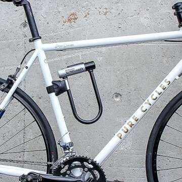 Kryptonite Kryptolok Mini-7 Bike U-Lock, Heavy Duty Anti-Theft Bicycle U Lock, 12.7mm Shackle with Mounting Bracket and Keys, High Security Lock for Bicycles Scooters