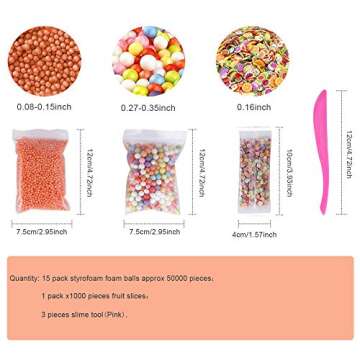 Giveme5 Colorful Foam Balls for Slime | 15-Pack Craft Supplies