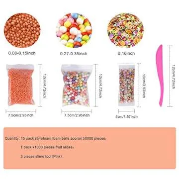 Giveme5 Colorful Foam Balls for Slime | 15-Pack Craft Supplies