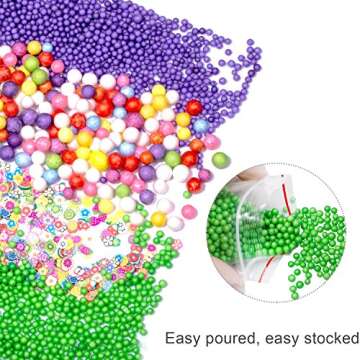 Giveme5 Colorful Foam Balls for Slime | 15-Pack Craft Supplies