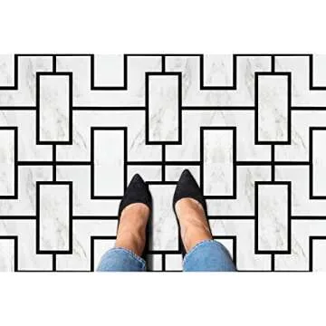 Retro Self Adhesive 12-Inch Vinyl Floor Tiles, 20 Tiles - 12" x 12", Affinity Pattern - Peel & Stick, DIY Flooring for Kitchen, Dining Room, Bedrooms & Bathrooms by Achim Home Decor