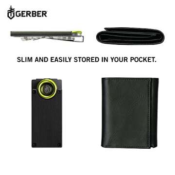 Gerber Gear GDC Money Clip with Small Pocket Knife, Stainless Steel Fixed Blade Knife and Case, Gifts for Men, EDC Gear for Camping and Hiking