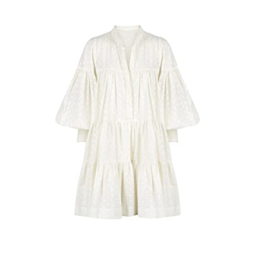 Aoxwomens Trendy Long Sleeve Shift Swing Dress with Pockets