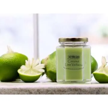 Coconut Lime Verbena Scented Blended Soy Candle | Soft Floral Spring Fragrance | Hand Poured in The USA by Just Makes Scents