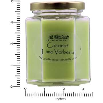 Coconut Lime Verbena Scented Blended Soy Candle | Soft Floral Spring Fragrance | Hand Poured in The USA by Just Makes Scents