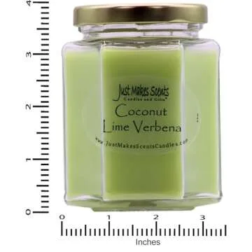 Coconut Lime Verbena Scented Blended Soy Candle | Soft Floral Spring Fragrance | Hand Poured in The USA by Just Makes Scents