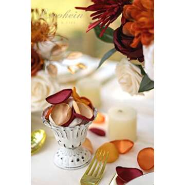 Lookein 300pcs Terracotta Rose Petals Satin Flower Petals for Wedding Flower Girl Basket Table Cente...