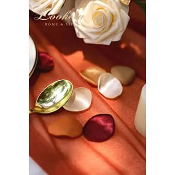 Lookein 300pcs Terracotta Rose Petals Satin Flower Petals for Wedding Flower Girl Basket Table Centerpieces Aisle Runner Party Confetti Bridal Shower Dinner Wedding Decoration