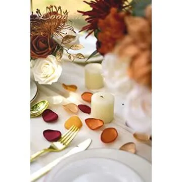 Lookein 300pcs Terracotta Rose Petals Satin Flower Petals for Wedding Flower Girl Basket Table Centerpieces Aisle Runner Party Confetti Bridal Shower Dinner Wedding Decoration