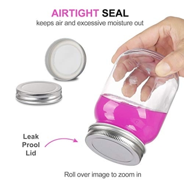 YINGERHUAN Mason Jars 16 oz - Clear Glass & Lids