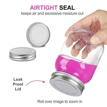 YINGERHUAN Mason Jars 16 oz - Clear Glass & Lids