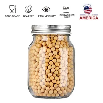 YINGERHUAN Mason Jars 16 oz - Clear Glass & Lids