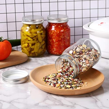 YINGERHUAN Mason Jars 16 oz - Clear Glass & Lids