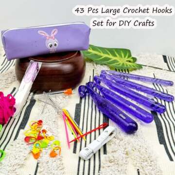 43 Pcs Large Crochet Hooks Set for Chunky Yarn
