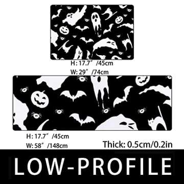 Kitchen Rug Sets 2 Piece Anti Fatigue Kitchen Mat Halloween Cartoon Cute Ghosts Floor Runner Carpet ...