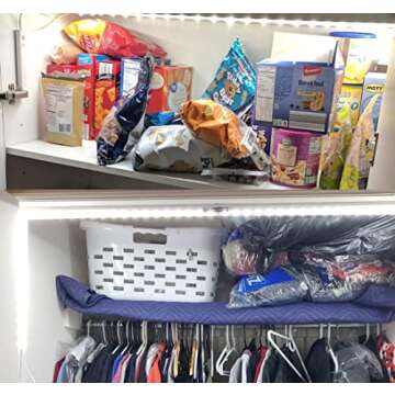 Amagle 9.8ft Under Cabinet Lighting Motion Led Strip Closet Lights Battery Powered Basement Trunk Co...