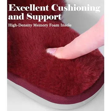 Ankis Women Red Fuzzy Fluffy Slippers For Cozy Comfort