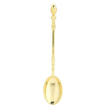 Agatige Gold Coffee Spoon for Coffee Bar, 6pcs 5in Long Coffee Stir Spoon Crown Handle Dessert Spoons Gold Tea Spoons Espresso Spoons with Decorative Swan Base Holder (Gold)