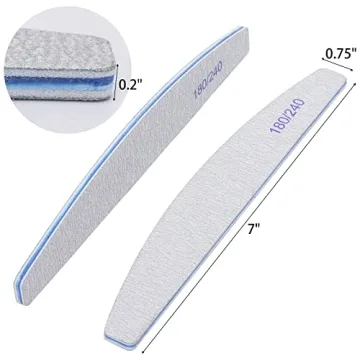 25 Durable 180/240 Grit Nail Files for Manicure and Pedicure