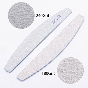 25 Durable 180/240 Grit Nail Files for Manicure and Pedicure