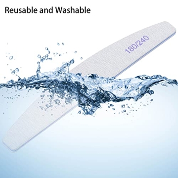 25 Durable 180/240 Grit Nail Files for Manicure and Pedicure