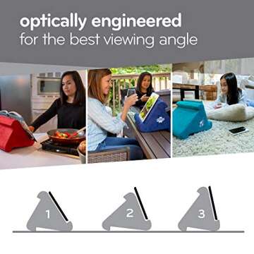 Flippy Tablet Pillow Stand and Holder for Lap, Desk and Bed, Multi-Angle with Storage, Compatible with Kindle, Fire, Samsung Galaxy (Nebbiolo Red)