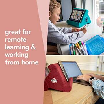 Flippy Tablet Pillow Stand and Holder for Lap, Desk and Bed, Multi-Angle with Storage, Compatible with Kindle, Fire, Samsung Galaxy (Nebbiolo Red)