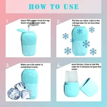 VANALIA Ice Roller for Face and Eye, Gua Sha Face Massage, Skin Care Set Facial Beauty Ice Roller, Silicone Ice Mold for Face Beauty(Blue)