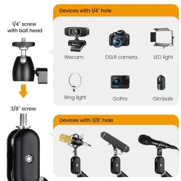 TARION Desk Camera Mount Stand Heavy Duty Articulated Camera Arm Articulating Table Mount Camera Stand Adjustable Flexible Gear Joints TKA01-L