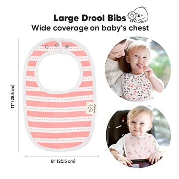 8-Pack Organic Baby Bibs for Boys and Girls - Soft Cotton