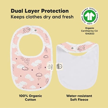 8-Pack Organic Baby Bibs for Boys and Girls - Soft Cotton