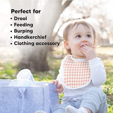 8-Pack Organic Baby Bibs for Boys and Girls - Soft Cotton