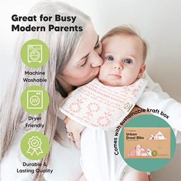 8-Pack Organic Baby Bibs for Boys and Girls - Soft Cotton