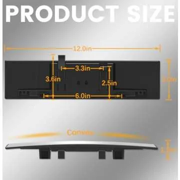 HmmtyRack Rear View Mirror, Chrome Anti-glare Panoramic Rear View Mirror Universal 12 Inch Convex Rearview Mirror, Interior Clip-on Wide Angle Rear View Mirror to Reduce Blind Spot for Car SUV Trucks