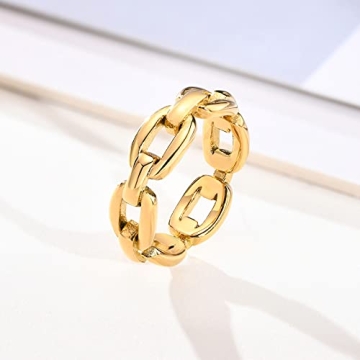 Elegant 18K Gold Plated Cuff Link Ring for Women
