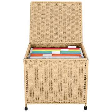 URFORESTIC Seagrass File Storage Box Organizer | Collapsible Letter Size Hanging File Box Organizers...