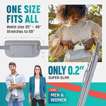 RFID Money Belt Slim Passport Holder Anti-Theft Travel Wallet