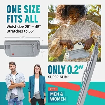 RFID Money Belt Slim Passport Holder Anti-Theft Travel Wallet