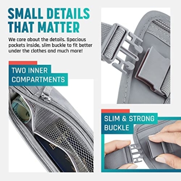 RFID Money Belt Slim Passport Holder Anti-Theft Travel Wallet