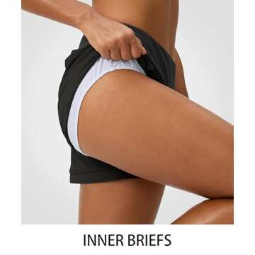 Women's Running Shorts High Waisted Quick-Dry 3 Inch Gym Workout Athletic Shorts for Women with Zipper Pocket(Black, S)