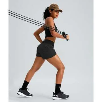 Women's Running Shorts High Waisted Quick-Dry 3 Inch Gym Workout Athletic Shorts for Women with Zipper Pocket(Black, S)