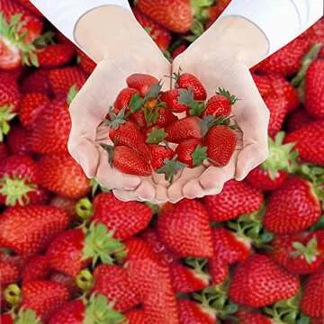 Happy Trees 30 Pieces Artificial Strawberries Assorted Size, Lifelike Plastic Fake Fruit Decoration for Home Kitchen Party Photography Props (Red)