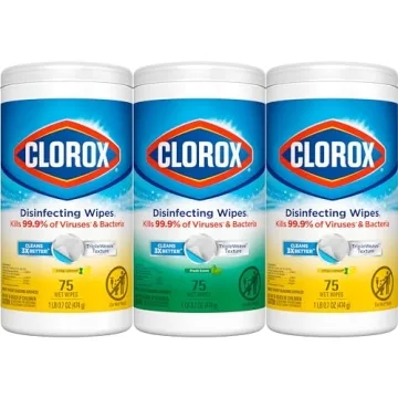 Clorox Disinfecting Wipes Value Pack, 3 Canisters, 75 Count Each