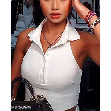 SOFIA'S CHOICE Women's Twist Front Crop Top Long Sleeve Square Neck Tee Shirt (Small, White)