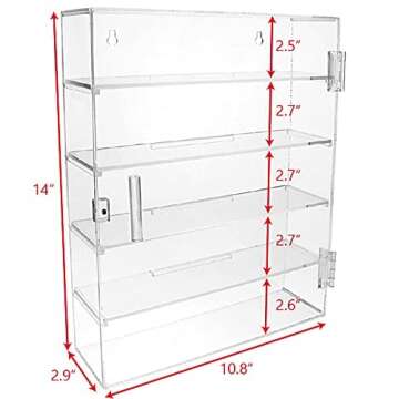 Ikee Design Acrylic 5 Tiers Display Rack Case Organizer for Collectibles, 10.8Wx 2.9D x 14H