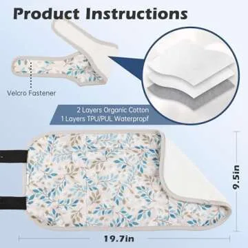 Pedobi 2 Pack Castor Oil Pack Wrap, Reusable Organic Castor Oil Pack Kit for Liver Detox, Castor Oil Pack Organic Cotton Anti Oil Leak（Castor Oil are Not Include） Willow Leaf