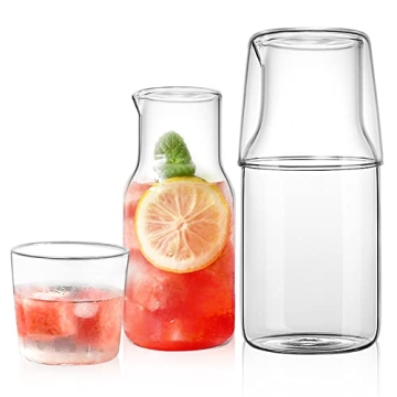 Elegant 2PCS Bedside Water Carafe Set for Easy Hydration